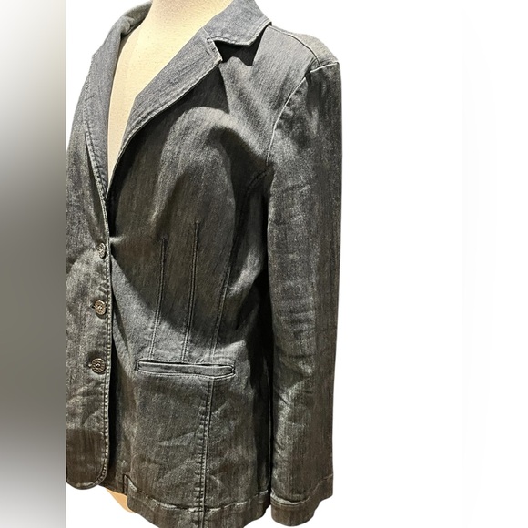 From Nine West Jeans denim 3 button front blazer - Picture 4 of 12